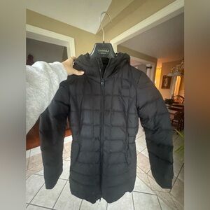 North Face Black Quilted Jacket with Hood
